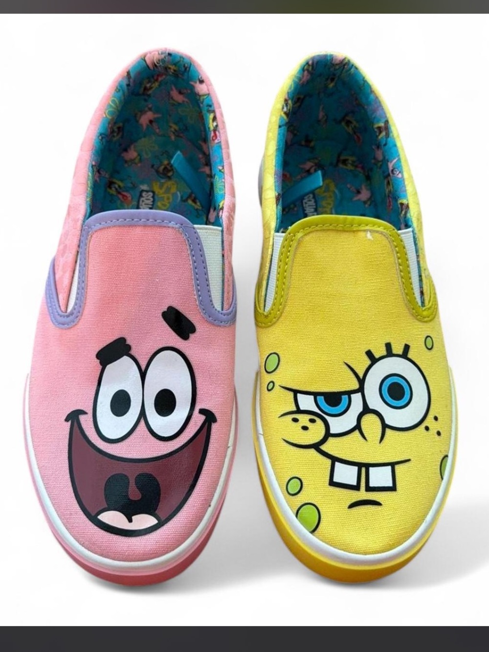 SpongeBob & Patrick Slip-On Canvas Shoes in Pink and Yellow size 6 women’s